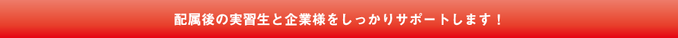 配属後の実習生と企業様をしっかりサポートします！